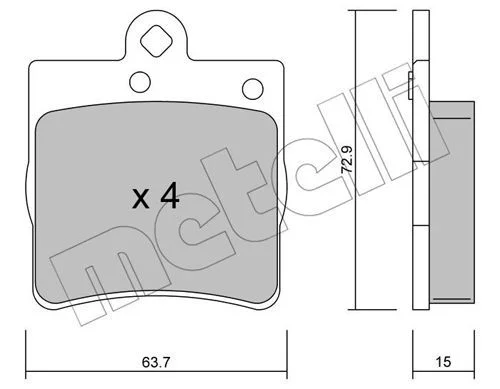 Kit de plaquettes de frein METELLI 22-0343-0