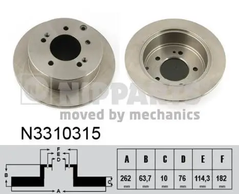 Jeu de 2 Disques de frein NIPPARTS N3310315