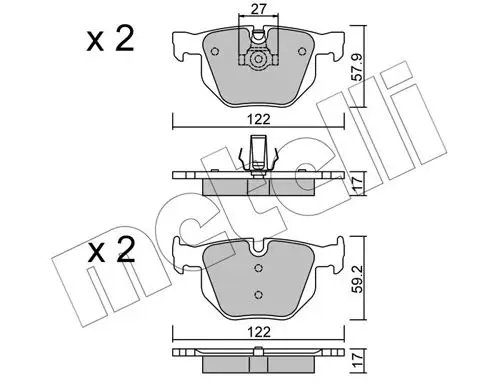 Kit de plaquettes de frein METELLI 22-0644-0