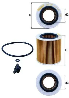 Filtre à huile MAHLE ORIGINAL OX 387D1