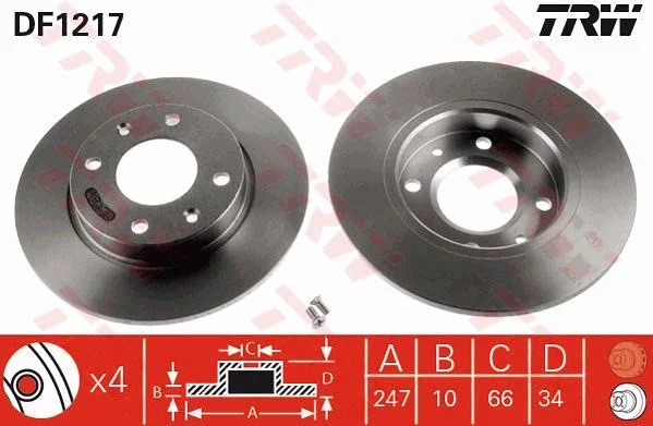Disque de frein TRW DF1217