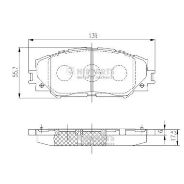 Kit de plaquettes de frein NIPPARTS J3602120