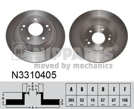 Jeu de 2 Disques de frein NIPPARTS N3310405