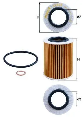 Filtre à huile MAHLE ORIGINAL OX 825D