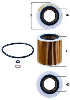 Filtre à huile MAHLE ORIGINAL OX 387D