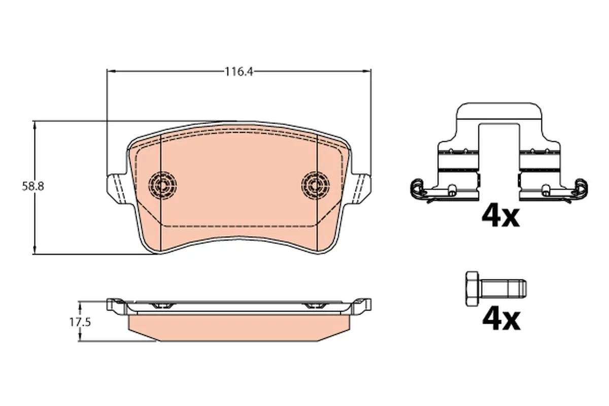 Kit de plaquettes de frein TRW GDB2107