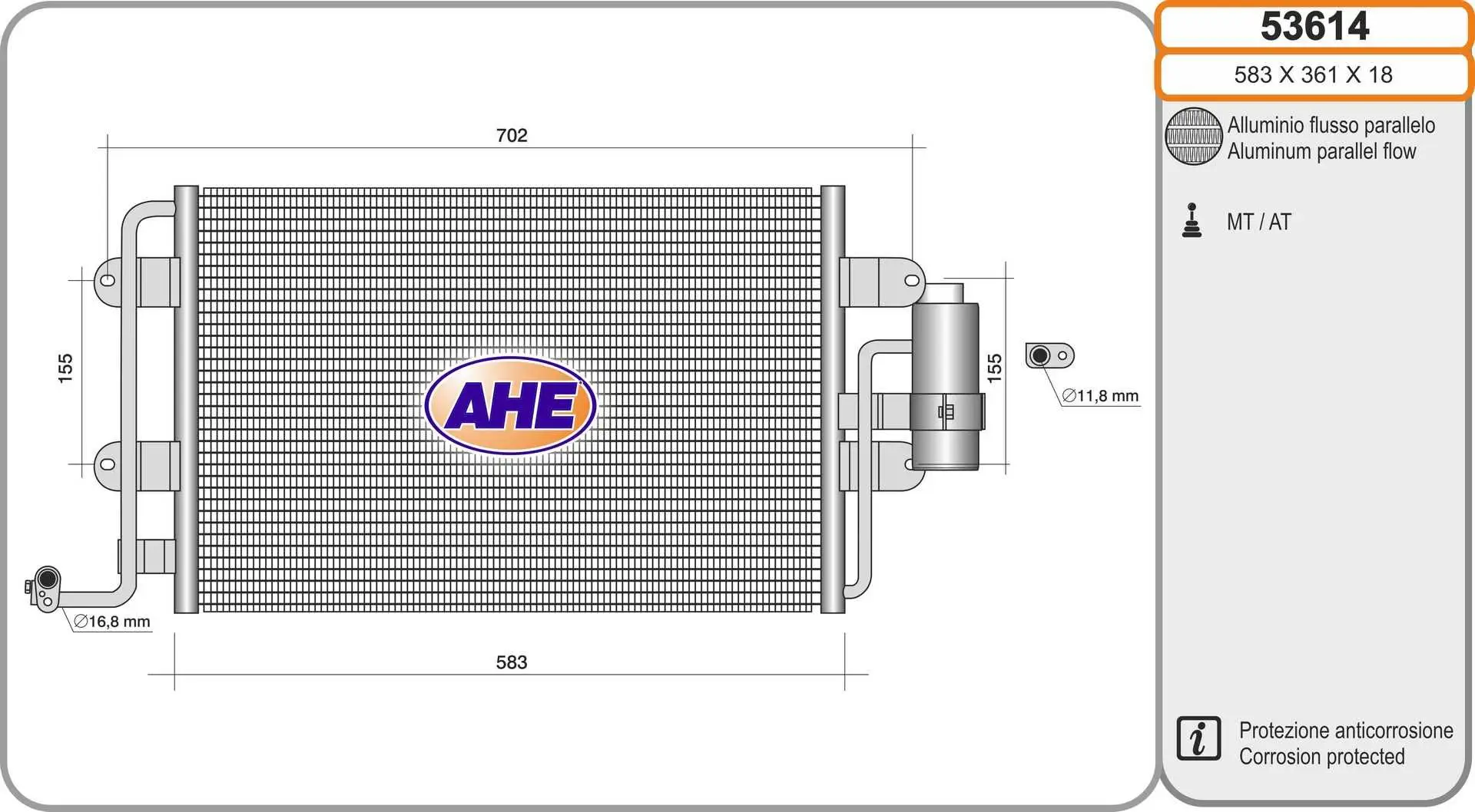 Radiateur climatisation AHE 53614