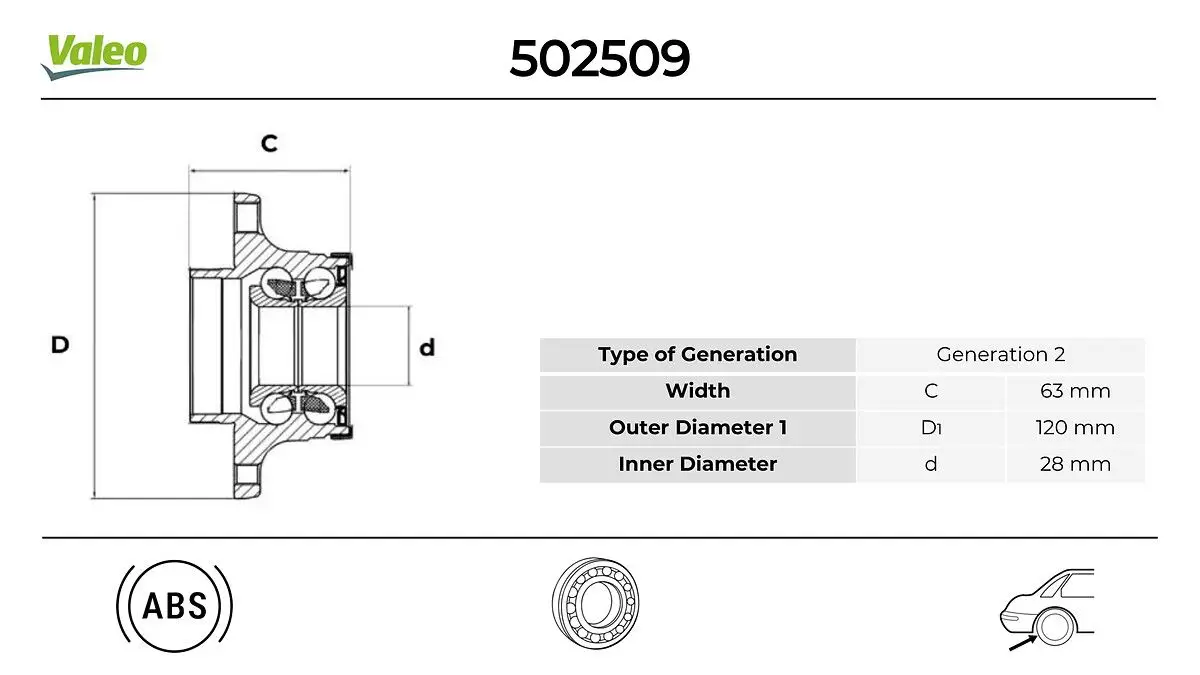 Kit de roulements de roue VALEO 502509