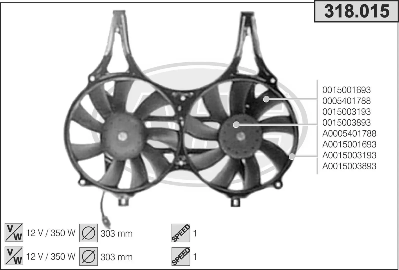 Ventilateur, refroidissement du moteur AHE 318.015