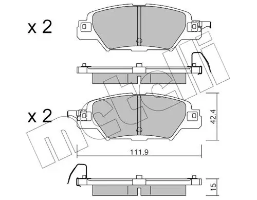 Kit de plaquettes de frein METELLI 22-1158-0