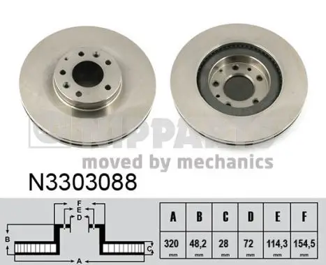 Jeu de 2 Disques de frein NIPPARTS N3303088
