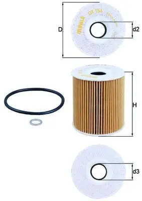 Filtre à huile MAHLE ORIGINAL OX 156D