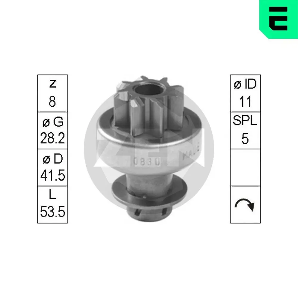 Embrayage à roue libre, démarreur ERA ZN0830