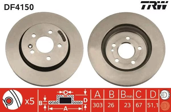 Disque de frein TRW DF4150