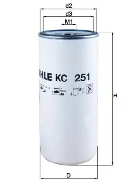 Filtre à carburant MAHLE ORIGINAL KC 251