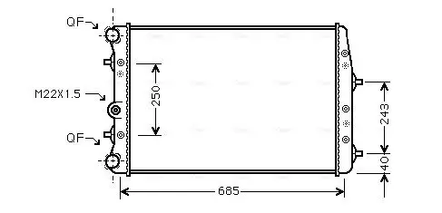 Radiateur, refroidissement du moteur AVA QUALITY COOLING SAA2010