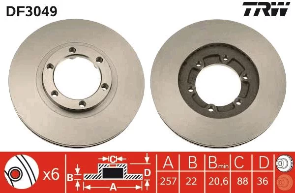 Disque de frein TRW DF3049