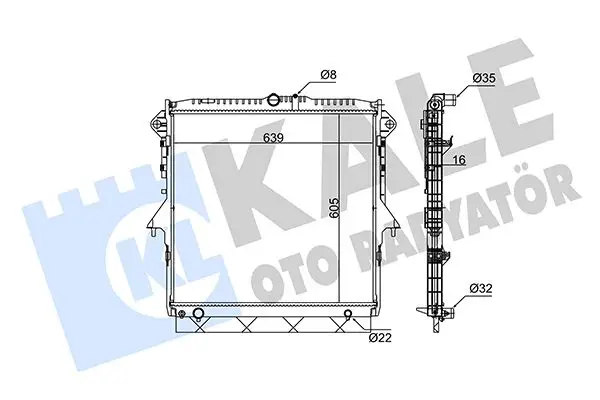 Radiateur, refroidissement du moteur KALE OTO RADYATÖR 351270
