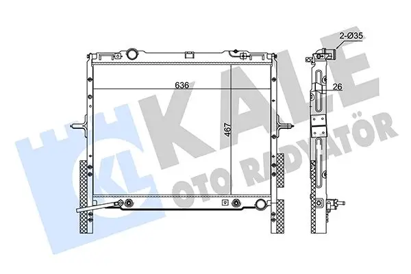 Radiateur, refroidissement du moteur KALE OTO RADYATÖR 349255