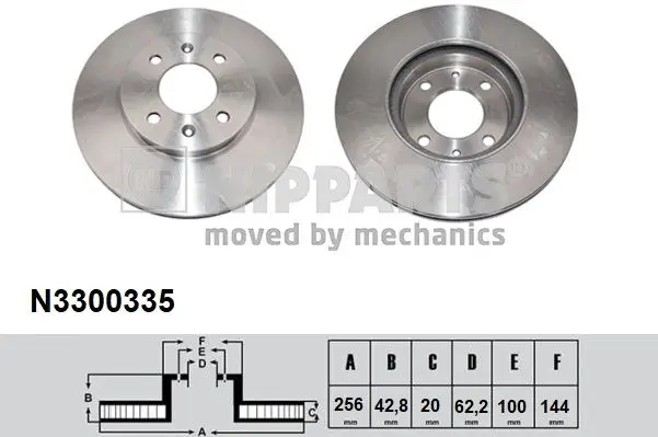 Jeu de 2 Disques de frein NIPPARTS N3300335