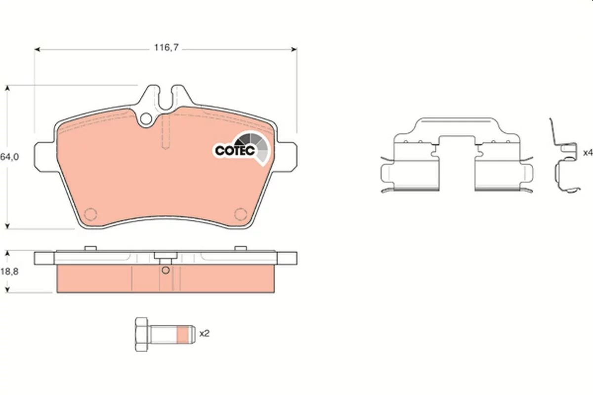 Kit de plaquettes de frein TRW GDB1629
