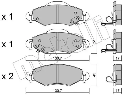 Kit de plaquettes de frein METELLI 22-0421-0