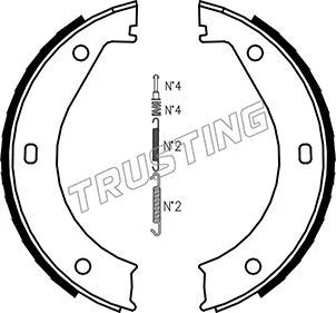Jeu de mâchoires de frein, frein de stationnement TRUSTING 019.023K