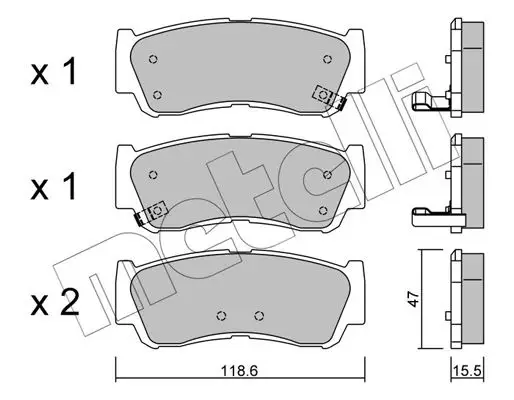 Kit de plaquettes de frein METELLI 22-0788-0