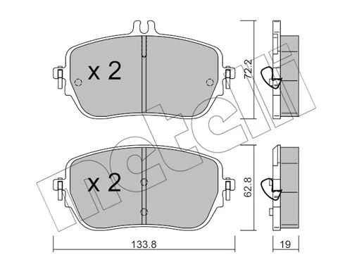 Kit de plaquettes de frein METELLI 22-1193-0