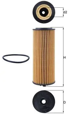 Filtre à huile MAHLE ORIGINAL OX 1162D