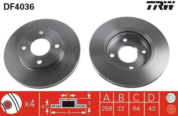 Disque de frein TRW DF4036