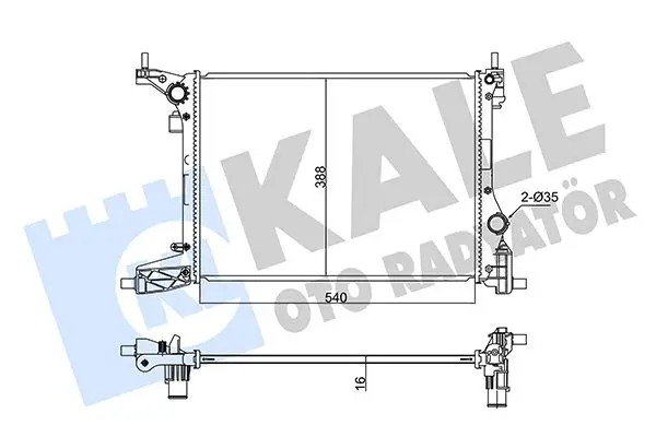Radiateur, refroidissement du moteur KALE OTO RADYATÖR 347295