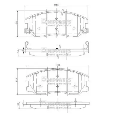 Kit de plaquettes de frein NIPPARTS J3600913