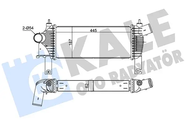 Intercooler, échangeur KALE OTO RADYATÖR 342355