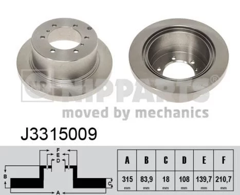 Jeu de 2 Disques de frein NIPPARTS J3315009