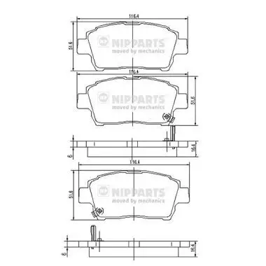 Kit de plaquettes de frein NIPPARTS J3602088