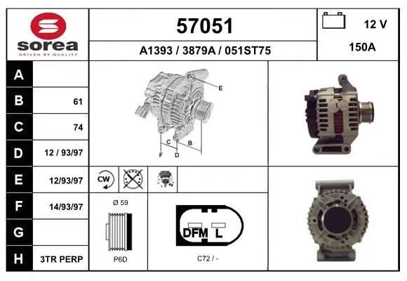 Alternateur EAI 57051