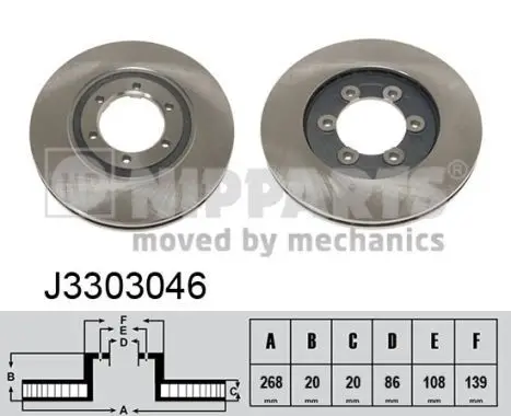Jeu de 2 Disques de frein NIPPARTS J3303046