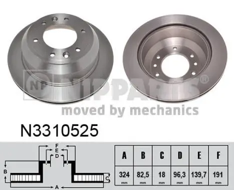 Jeu de 2 Disques de frein NIPPARTS N3310525