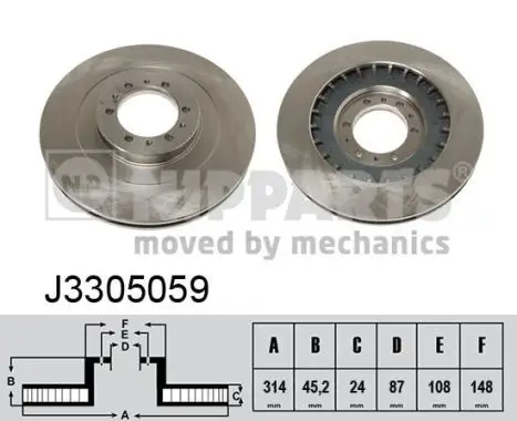 Jeu de 2 Disques de frein NIPPARTS J3305059