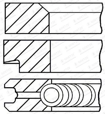 Jeu de segments de pistons GOETZE ENGINE 08-173800-00