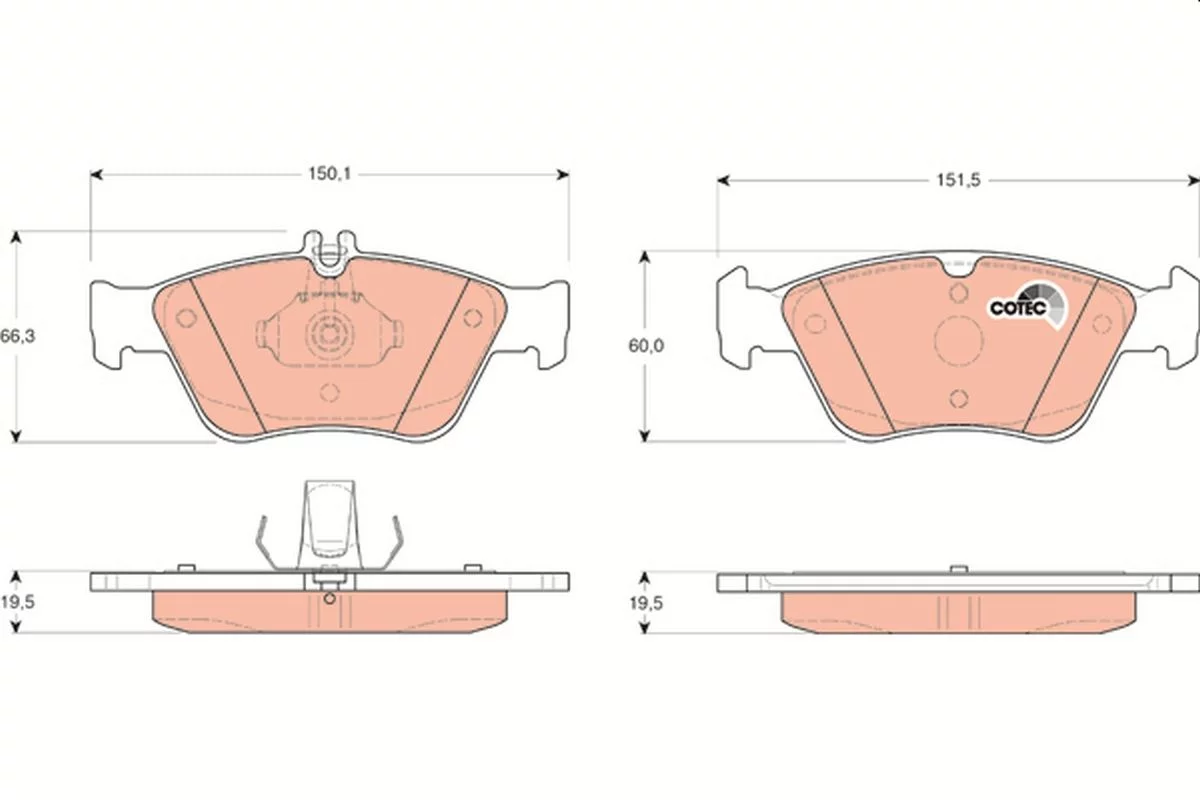 Kit de plaquettes de frein TRW GDB1205