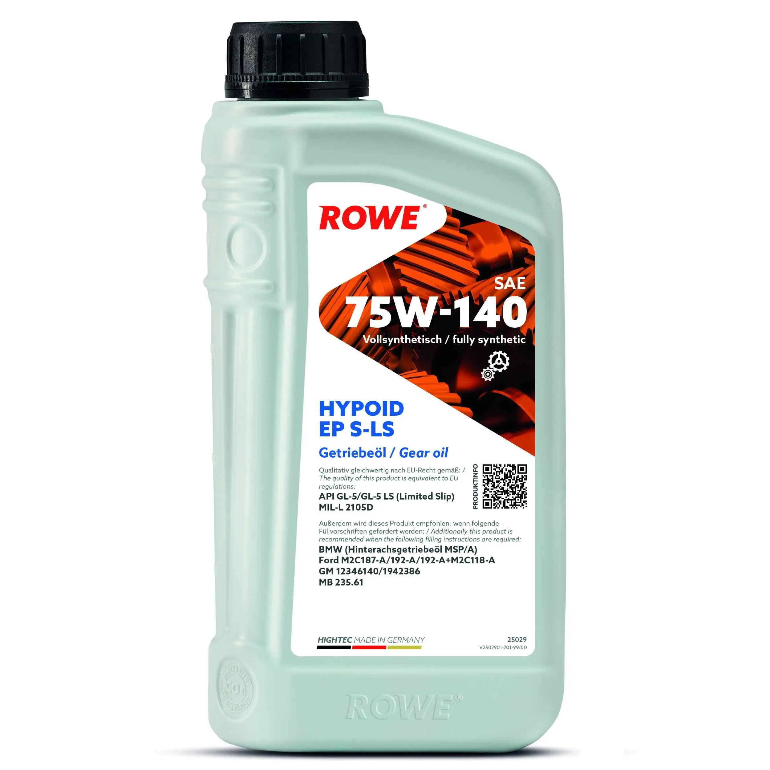 Huile pour engrenage d'essieux ROWE 75W140 1L