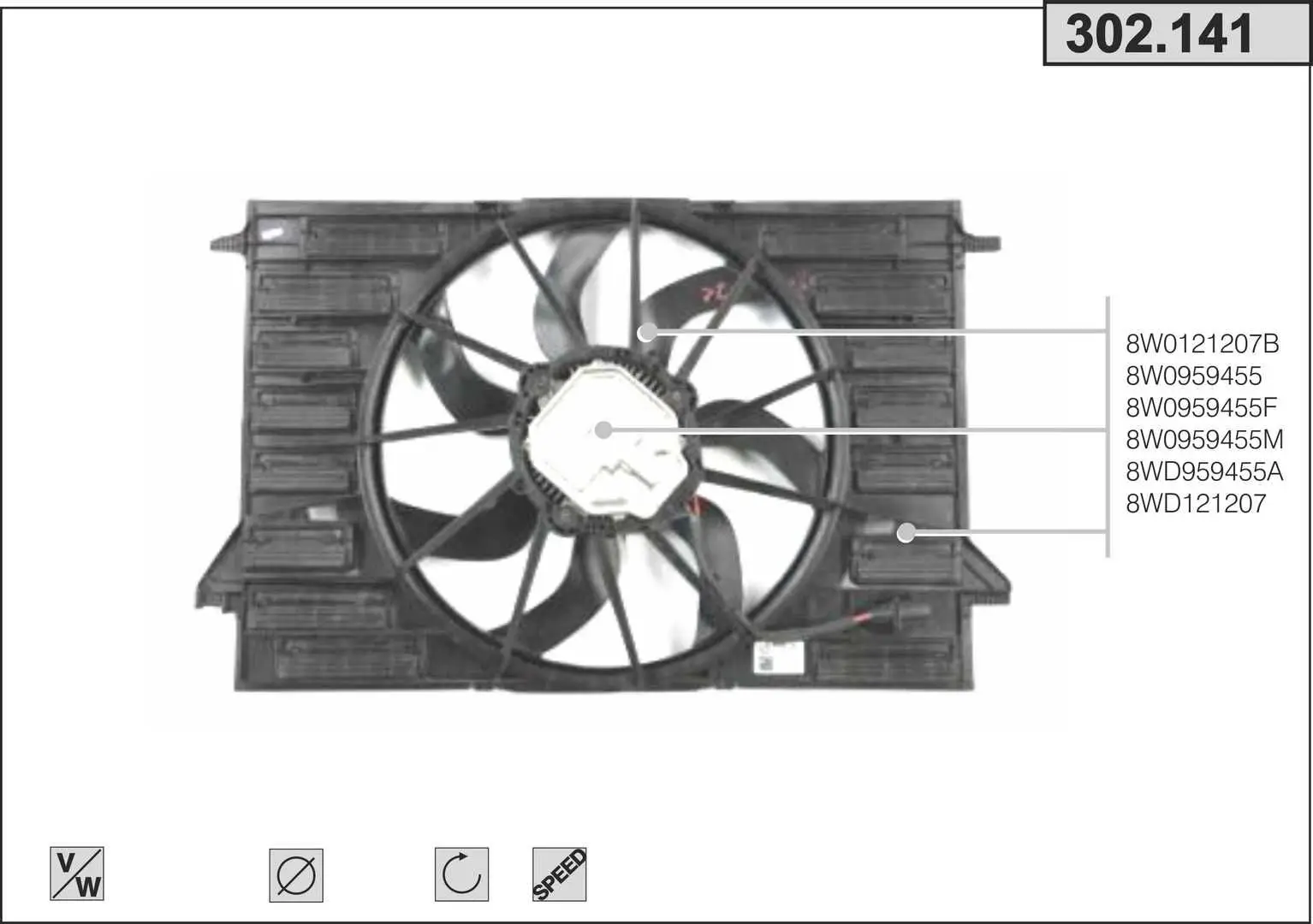 Ventilateur, refroidissement du moteur AHE 302.141