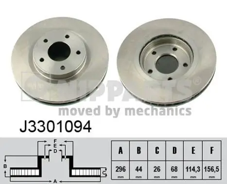 Jeu de 2 Disques de frein NIPPARTS J3301094