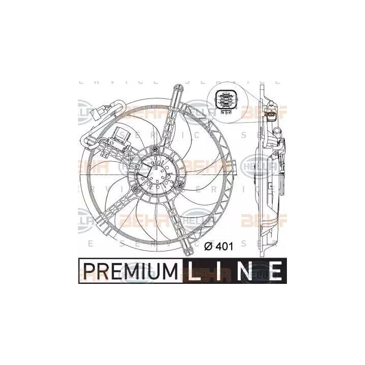 Ventilateur, refroidissement du moteur HELLA 8EW 351 042-721