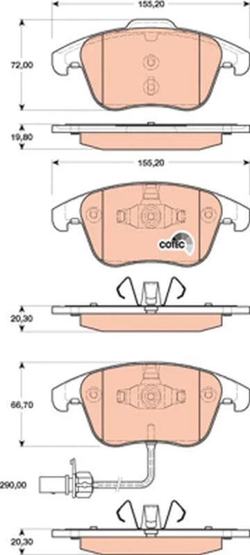 Kit de plaquettes de frein TRW GDB1814