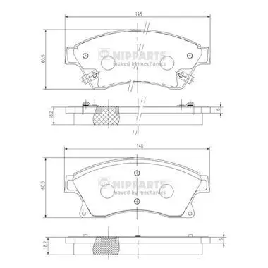 Kit de plaquettes de frein NIPPARTS N3600914