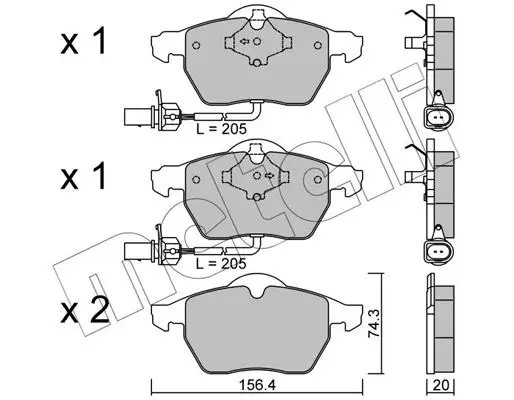 Kit de plaquettes de frein METELLI 22-0314-0