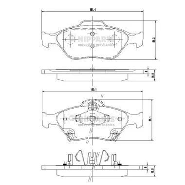 Kit de plaquettes de frein NIPPARTS N3602130